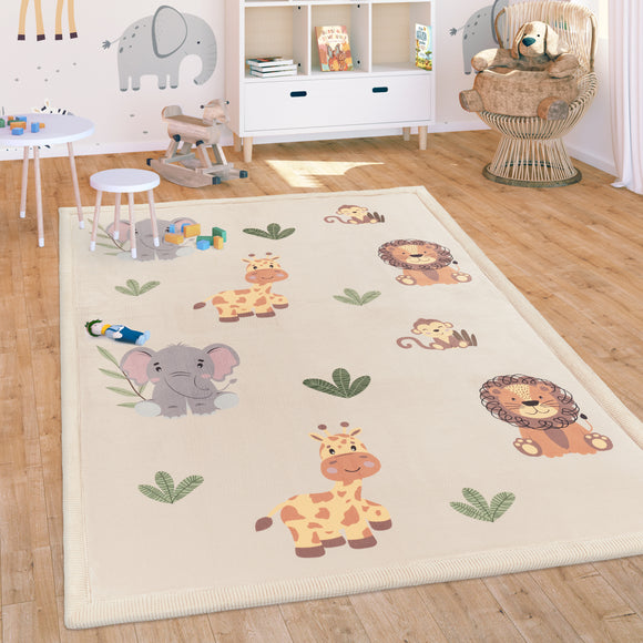 Paco Home Kids Rug for Children's Room,Text Motif and Cloud, Grey-Pink,  Size:2'8 x 4'11