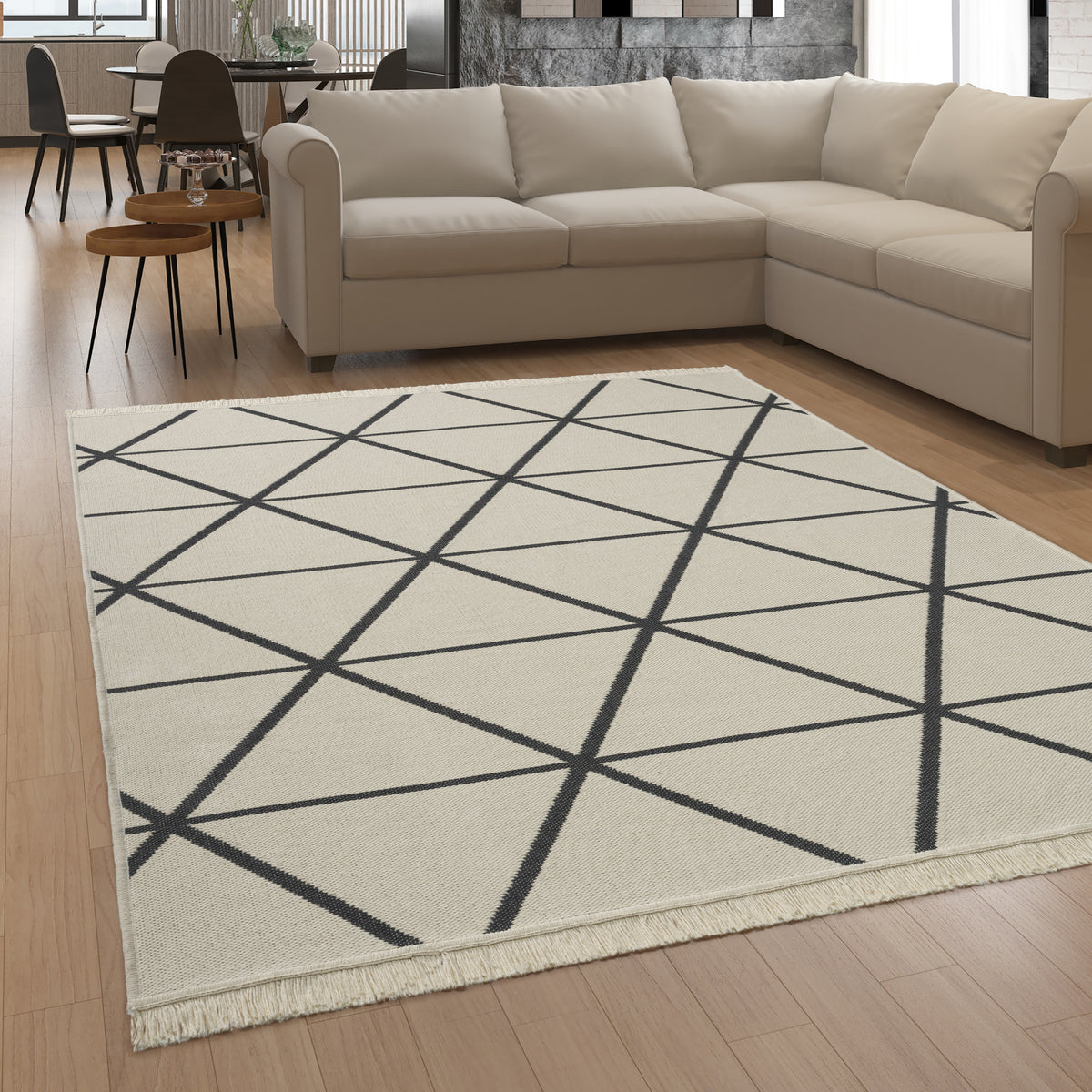 SKANDI KILIM 146 ANTHRACITE – Paco Home Rugs